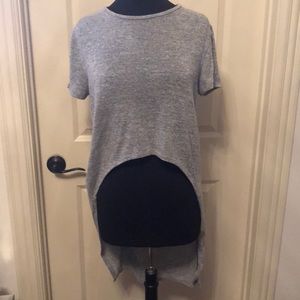 high low gray t-shirt